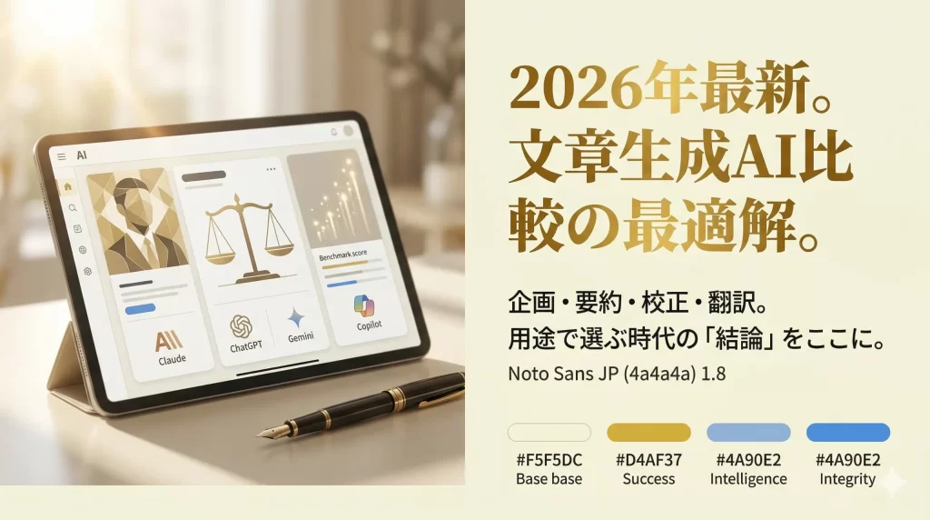 【文章生成AI比較】企画・要約・校正・翻訳、用途別の最適解とは？｜2026年最新版