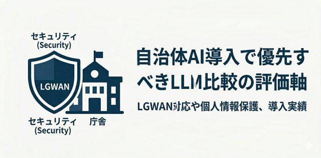 自治体AI導入で優先すべきLLM比較の評価軸を表現した画像