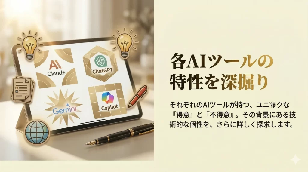 文章生成AI比較の各AIツールを表しているH2見出し画像です。